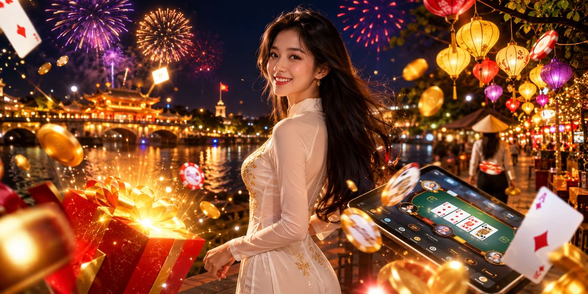 Người chơi thưởng thức trò chơi bài tại chợ đêm Huế